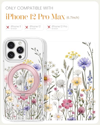 Coque pour iPhone 12 Pro Max avec support intégrée protection souple transparente fleurs féminine - 2