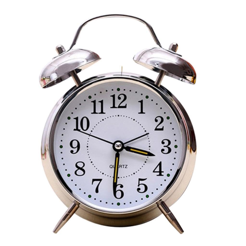 PIXZCSA Silent Mechanical Alarm Clock Stylish Non-Ticking Function Loud Alarm Feature Relaxed Home Environments Non-ticking Analog Clock Nightlight