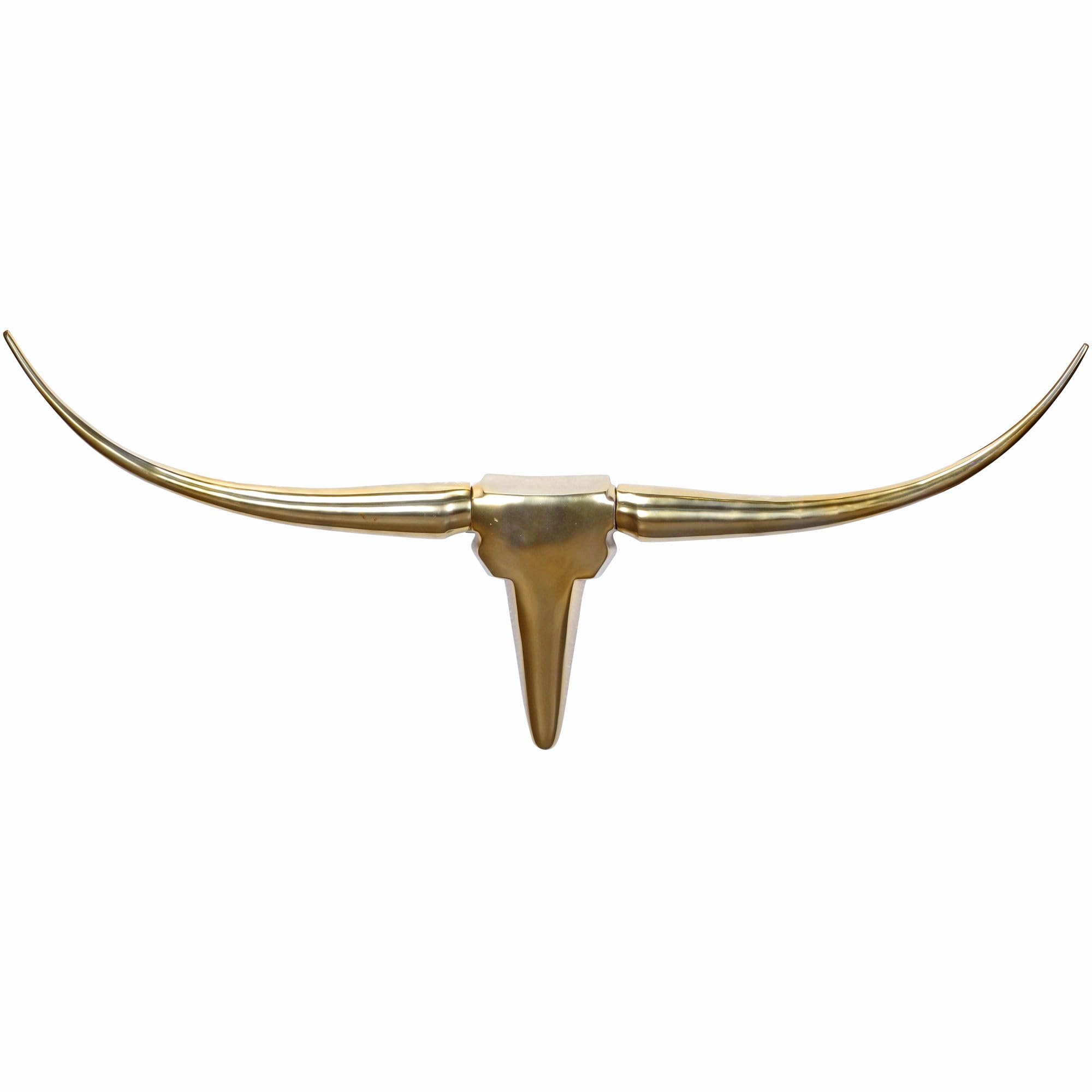 FineBuy Deko Geweih 100 cm Aluminium Gold, Wanddekoration Stierkopf