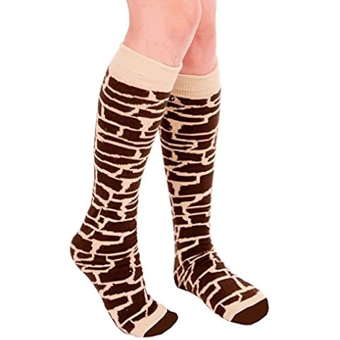 Chrissy's Socks Women's Giraffe Print Knee High Socks 7-11 Tan/Brown Cover