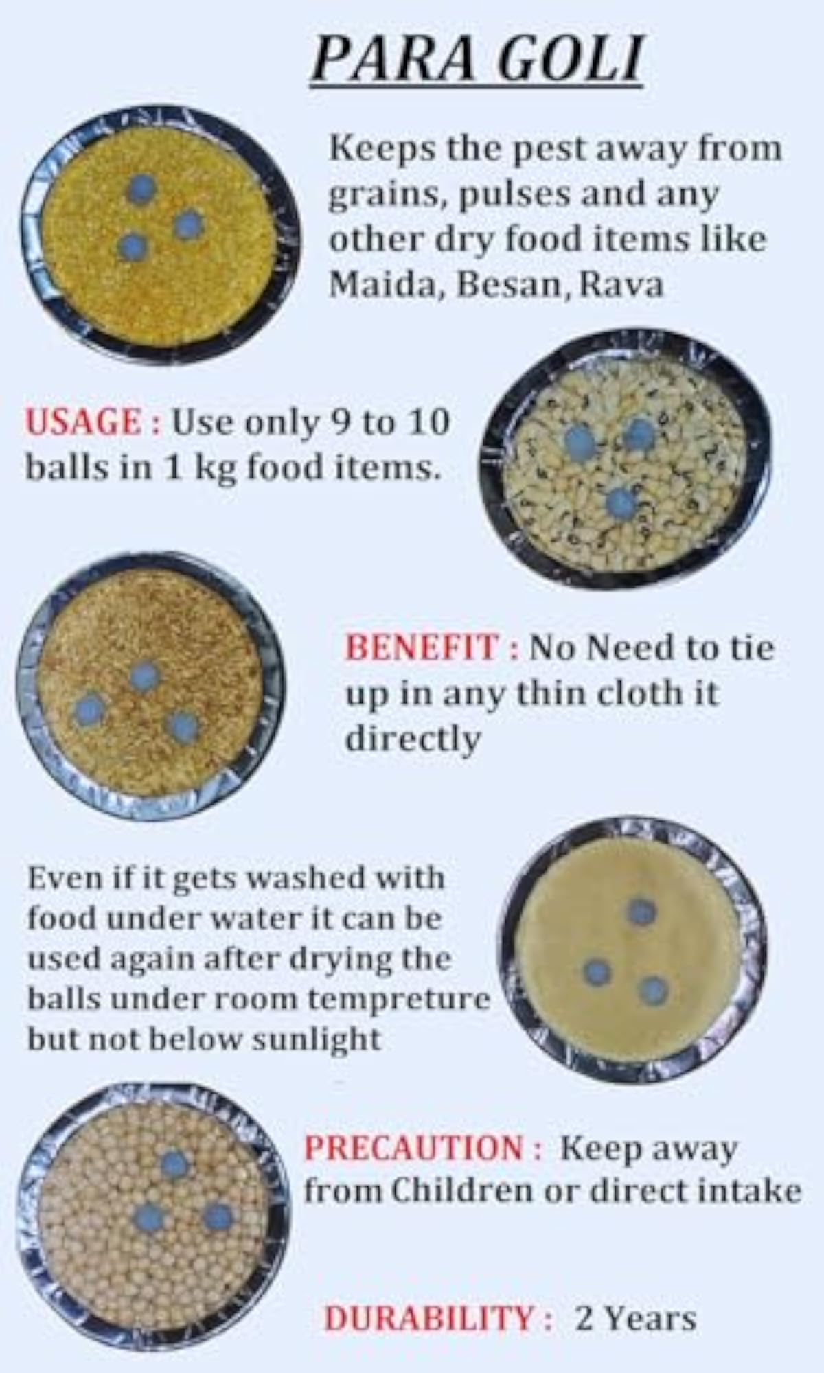 Para Tablets for Preserving Rice and Grains, 200g