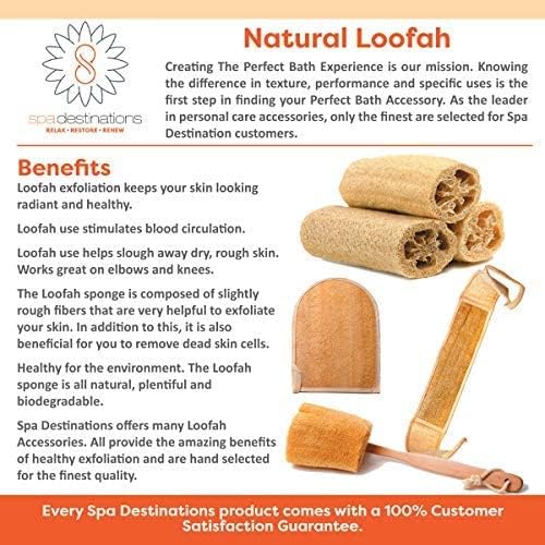 Natural Loofah Exfoliating Bath Sponge by Spa Destinations™ (3 Pack of 4" Loofah)"Creating The in Home Spa Experience"™ 100% Money Back Satisfaction Guarantee! Great Value!