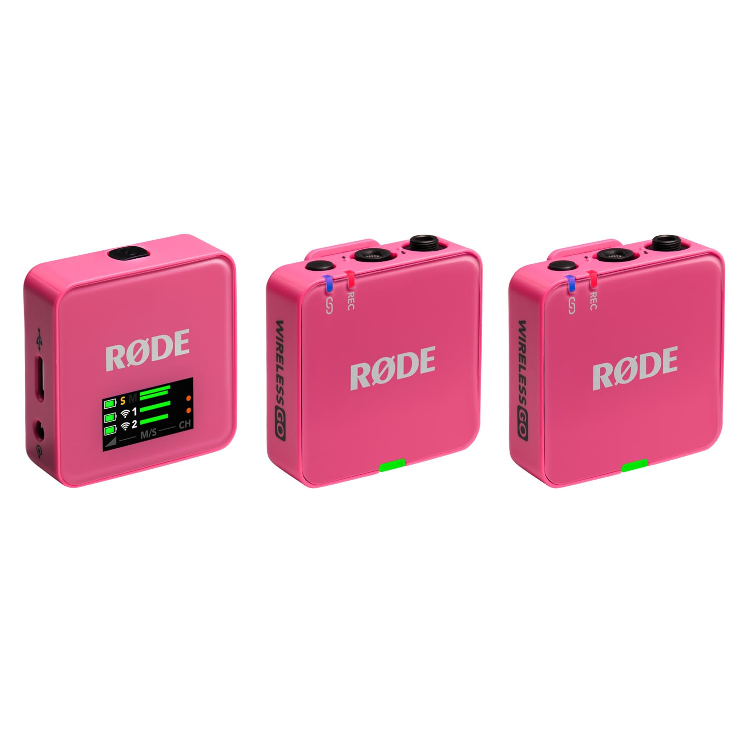 Rode Wireless GO Gen 3 Drahtloses 2-Kanal Mikrofon-Funksystem Pink mit Interview GO Handadapter Pink und keepdrum Fell-Windschutz