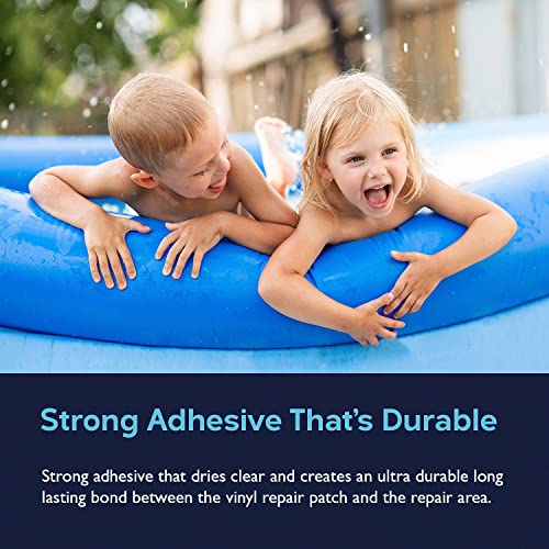 Lupo 12 Piece Heavy Duty Vinyl Repair Kit For Above Ground Swimming Pool Liners, Hot Tubs, Inflatables, Air Beds (Repair Patches, Glue And Application Tool) #TOP4