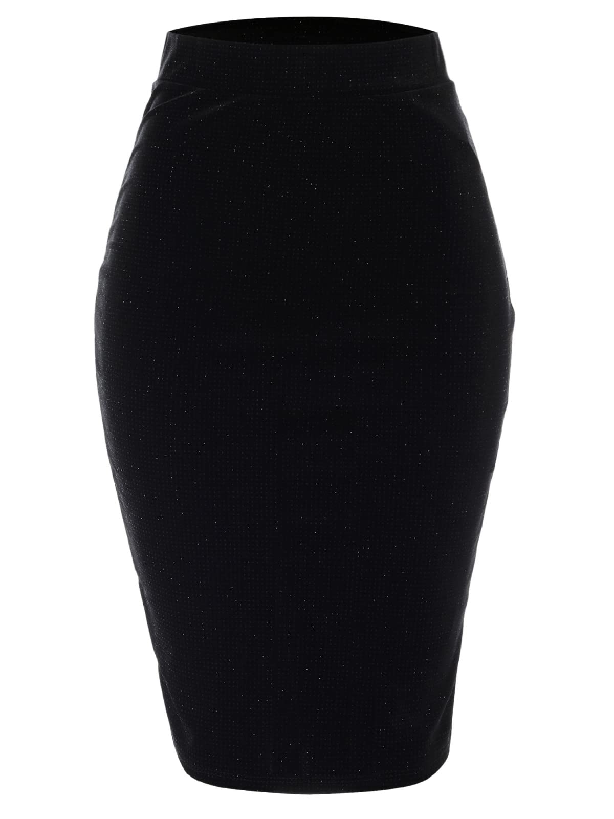 MixMatchy Womens Velvet Glitter Bodycon Midi Pencil Skirt