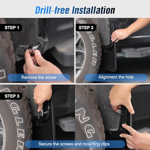 Image of Nilight Mud Flaps Splash Guards for F150 2021 2022 2023 2024 2025 2026 | No Drilling Precision Fit Exterior Accessories Heavy-Duty Splash Guards Protection, Front & Rear Set