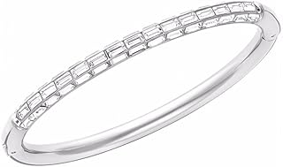 Swarovski Crystal Silver Tone Domino Bangle, M