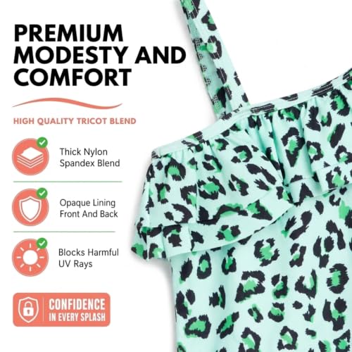 Image of Kanu Surf Girls Morgan Floral Ruffle 1-Shoulder 1-piece Swimsuit