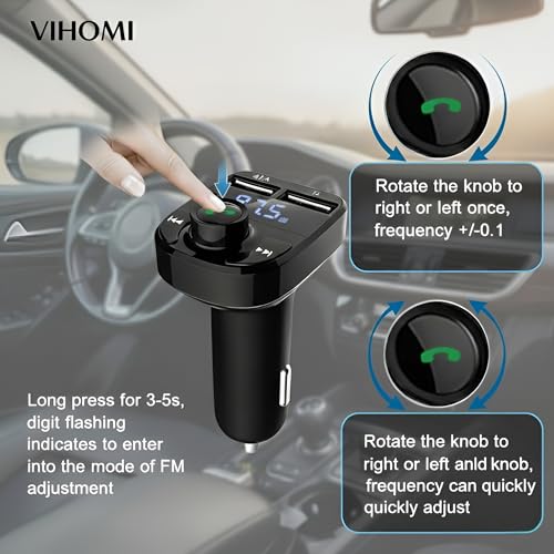Image of X8 Car Bluetooth FM Transmitter with Hands-Free Calling | Wireless Stereo Music Player with TF Card & AUX Support | Dual USB Mobile Charger Car Kit Compatible with All Smartphones