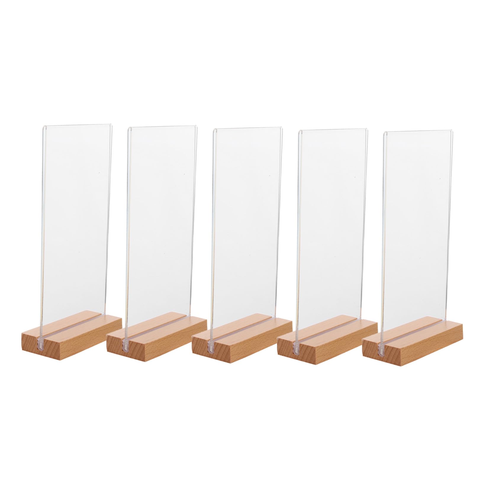 Présentoir acrylique transparent en T Gatuida lot de 5 pièces pour menus et flyers