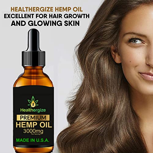 Healthergize Hemp Oil Premium, Non-GMO, Unrefined with Full Flavor and Natural Benefits, Pure Organic, for Calm, Sleep, Discomfort-Product of The USA - Image 7