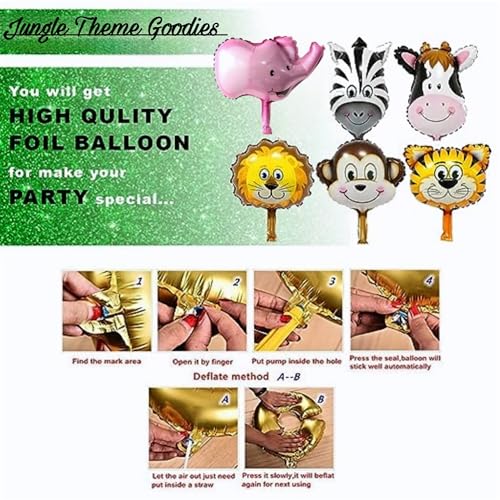 Image of Birthday Decoration Items Kit | Jungle Safari theme | Multicolor Theme Decoration for Kids | Birthday Decoration (10 YR)