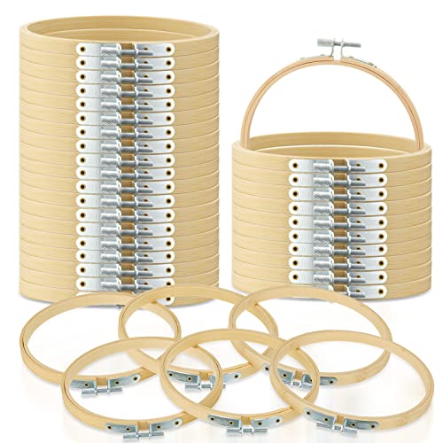 Anneaux pour point de croix et cadre de broderie réglable en bambou 12,7 cm Weysat lot de 60