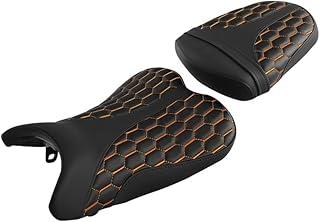 Asiento Motocicleta Asiento de Pasajero Delantero y Trasero para Motocicleta para GSXR600 GSXR750 2006-2007, Color Negro, Naranja y Rojo.