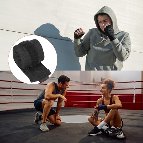 Bandages de boxe PATIKIL 248 cm rouge noir en coton extensible durable