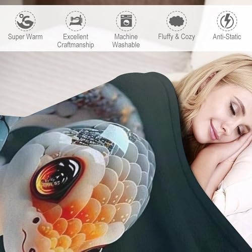Couverture Polaire Serpent Chaude et Moelleuse en Flannel Douce pour Canapé