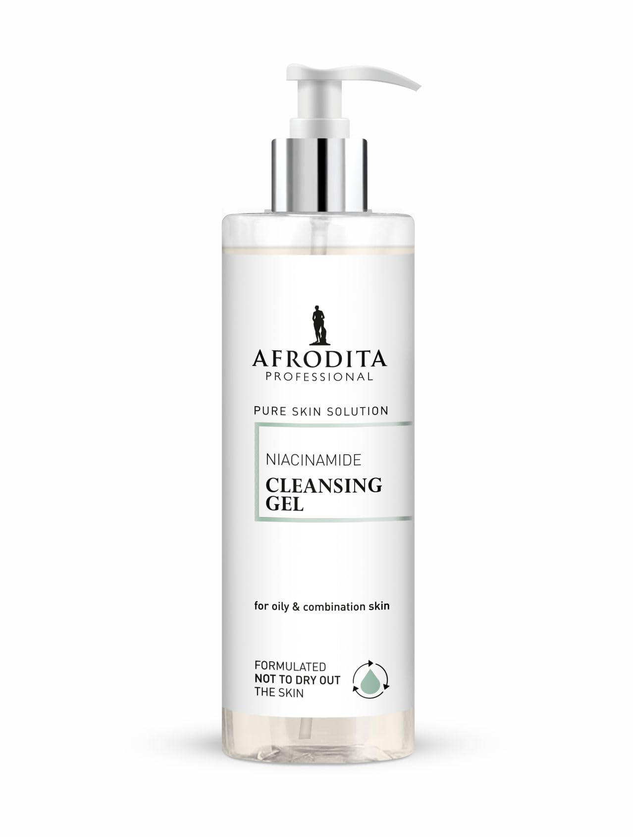 Afrodita Professional Niacinamida Gel limpiador para pieles grasas y mixtas, limpiador facial suave con ácido hialurónico, limpieza profunda de poros, 94% de origen natural, sin alcohol ni sulfatos
