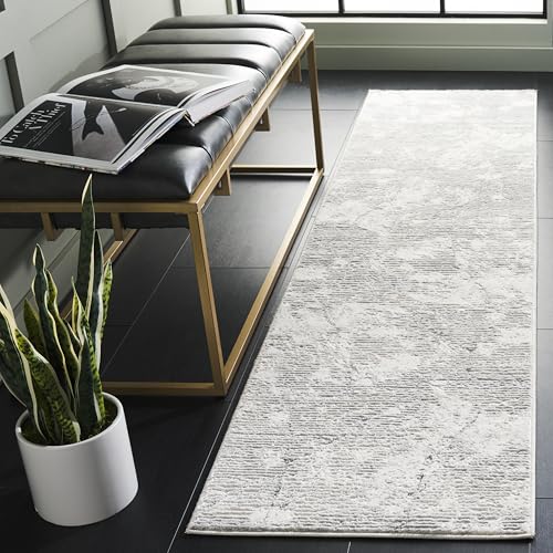 Tapete corredor SAFAVIEH Hanna Collection 2' x 8' gris y marfil miniatura 1