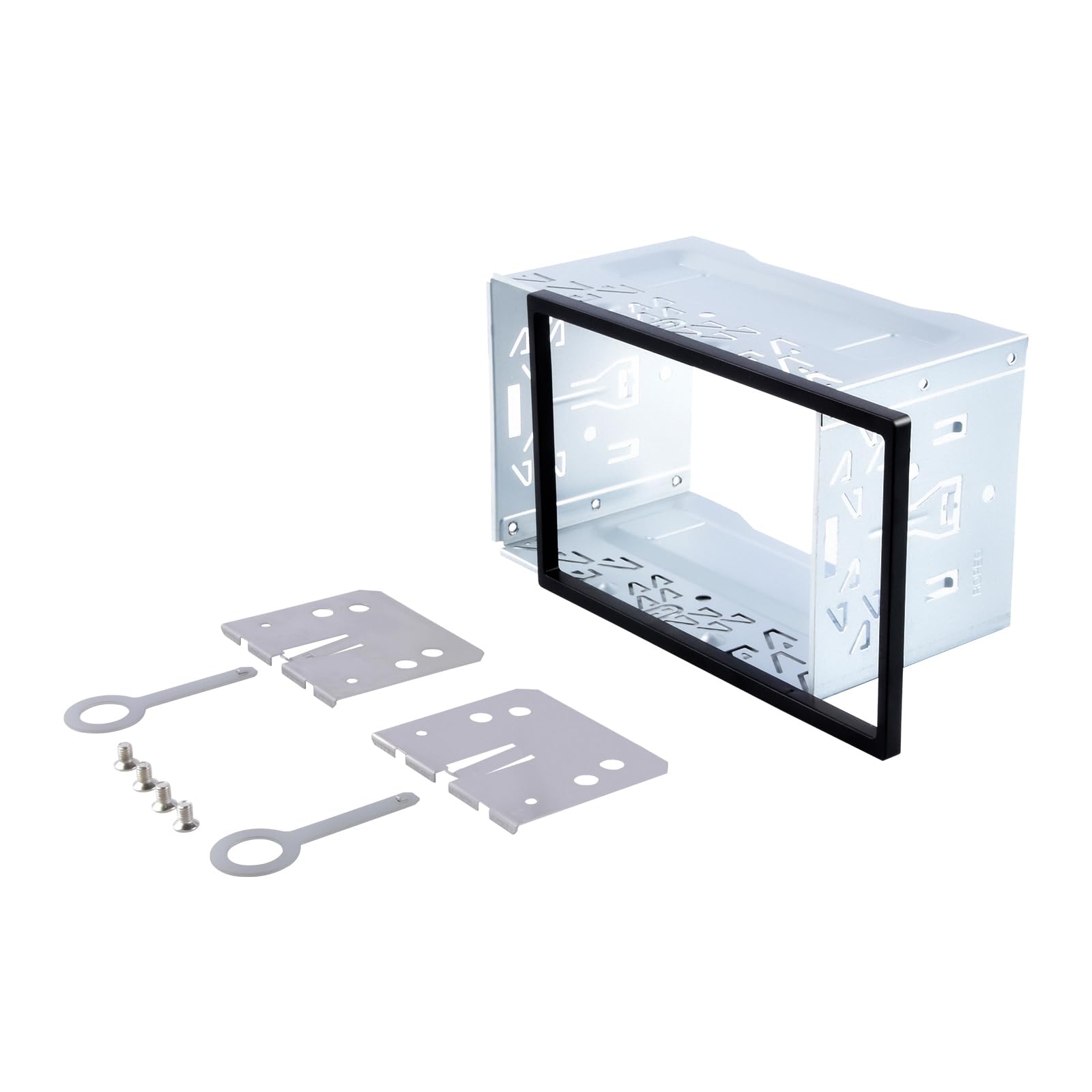 Cadre de Montage Autoradio Cage d'Autoradio Double 2 DIN Durable Autoradio Cadre de Montage Antirouille,Fente d'installation Kit Montage pour Autoradio, Lecteur DVD de Voiture, Navigation GPS
