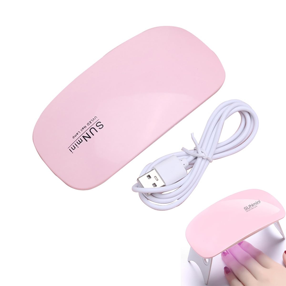 Mini lámpara LED UV para uñas, secador de esmalte de gel portátil de 6 W con temporizador de 60/120s, luz de viaje alimentada por USB para manicura en casa/salón, cura todos los esmaltes de uñas de