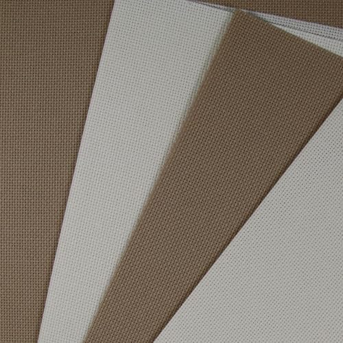 Image of KCS 4 /6 pc of 12 inch x 18 inch(30cmx45cm) 18CT Counted Cotton Aida Cloth Cross Stitch Fabric (4 pc,Cream+Khaki)