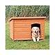 TRIXIE wetterfestes und aufklappbares Hundehaus natura Hundehütte Classic Flachdach, L: 116 × 82 × 79 cm, braun- 39553