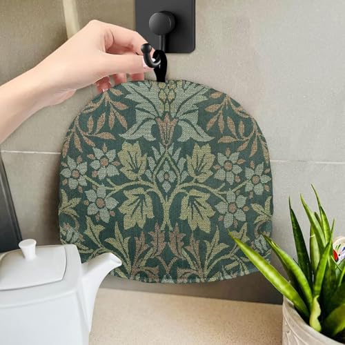 Image of Morris Style Print Tea Pot Cover Teapots Cosy Insulated Tea Cozies Home Kitchen Decoration Teapot Dust Cover Warming Tea Kettle Quilt Creative Gifts for Party