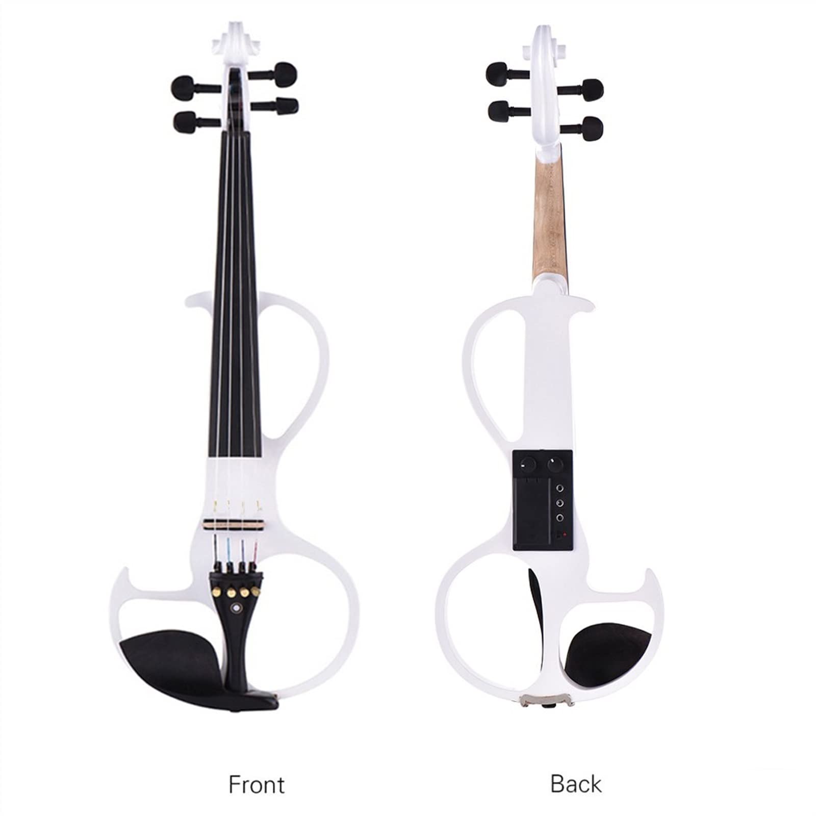 Violine Anfänger 4/4 Full Size Electric Violin Fiddle Set Solidwood Body Ebenholzbeschläge W/Brasilholz + Kolophonium + Audiokabel + Koffer