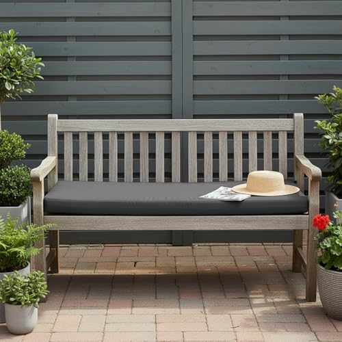 Ventouse 8cm Dick Outdoor Bankauflage: 107x46x8cm Wasserdicht Gartenbank Auflage Bankkissen Sitzauflagen Gartenmöbel mit Anti Rutsch Design für Dekorationsliebhaber (Dunkelgrau 107x46x8cm)