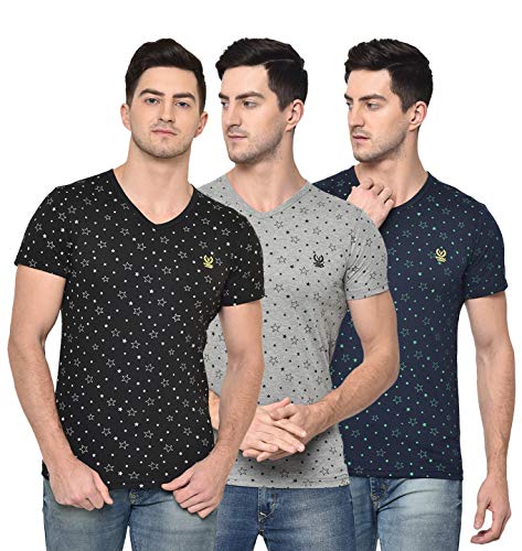 Image of Mack Jonney Cotton Blended Half Sleeve Regular Fit T-Shirts for Men(Pack of 3)