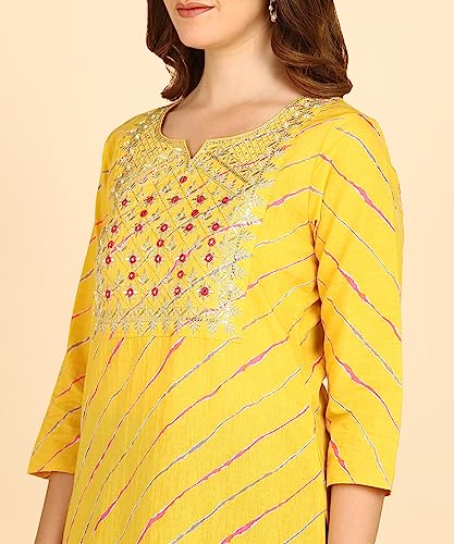 Image of Maaesa Printed Cotton Kurta for Women
