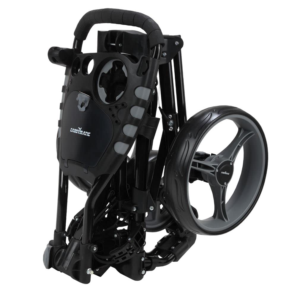 Golf 360° SWIVELEASE Carrito DE Golf Plegable DE 3 Ruedas con Rueda Delantera GIRATORIA, Negro/Gris