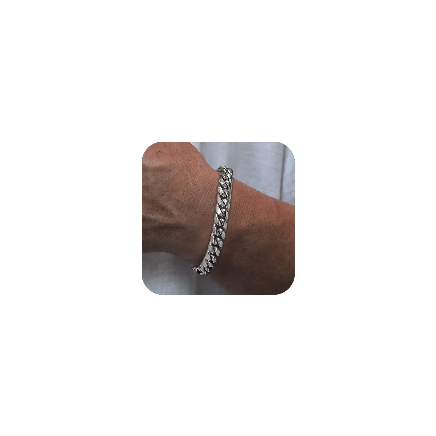 ChainsPro Cuban Link Bracelet for Mens, 6/10/14 mm, 19-21CM Length, 18K Gold Plated/316L Stainless Steel/Black-With Gift Box