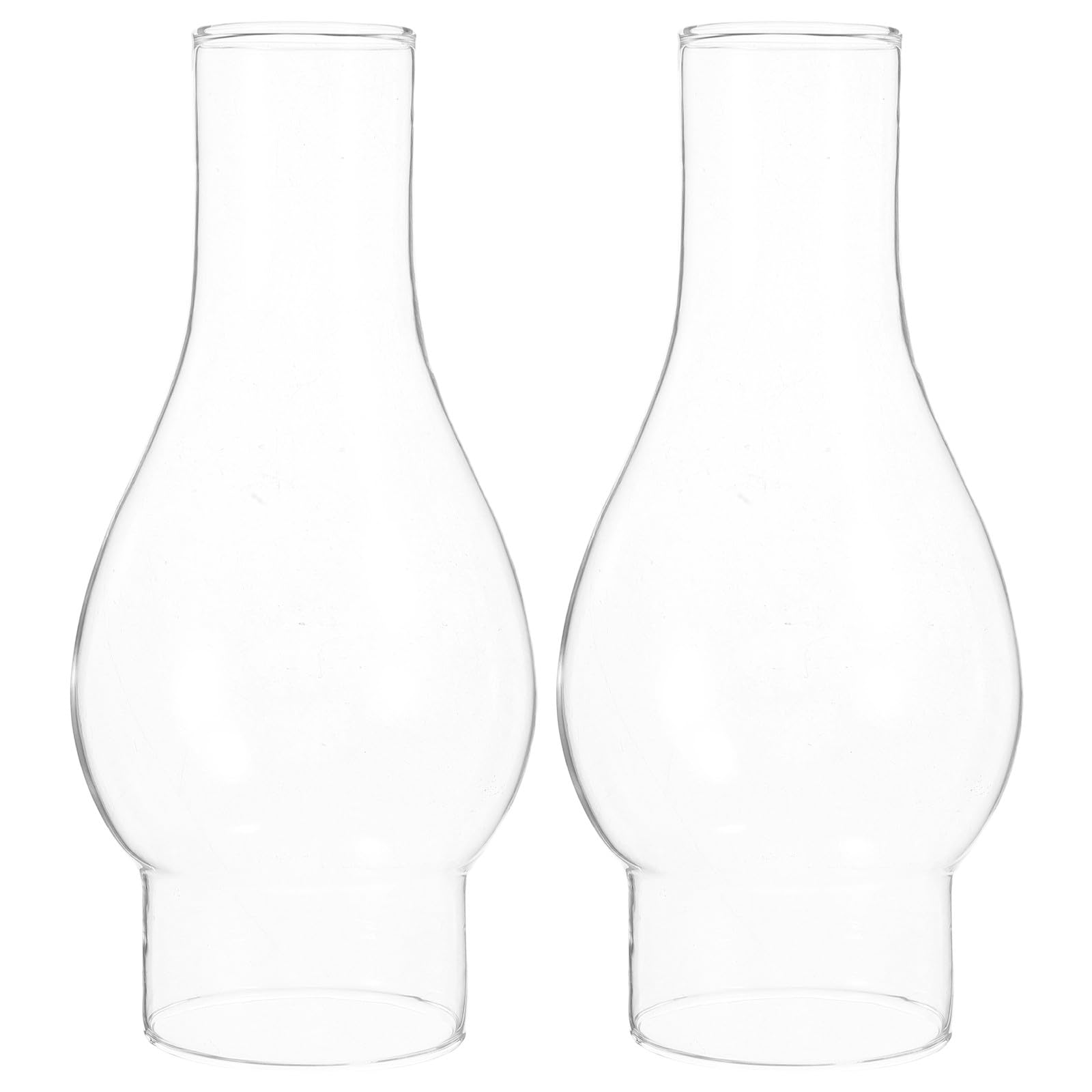 COHEALI Clear Glass Kerosene Lampshade Replacement 16X5.3cm Lamp Chimney for Vintage Oil Lamp with Windproof Design 2 Pack