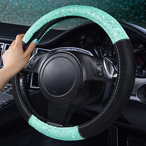Car Pass Delray Lace And Spacer Mesh Steering Wheel Covers Universal For Vehicles,Suv (Mint) #TOP3