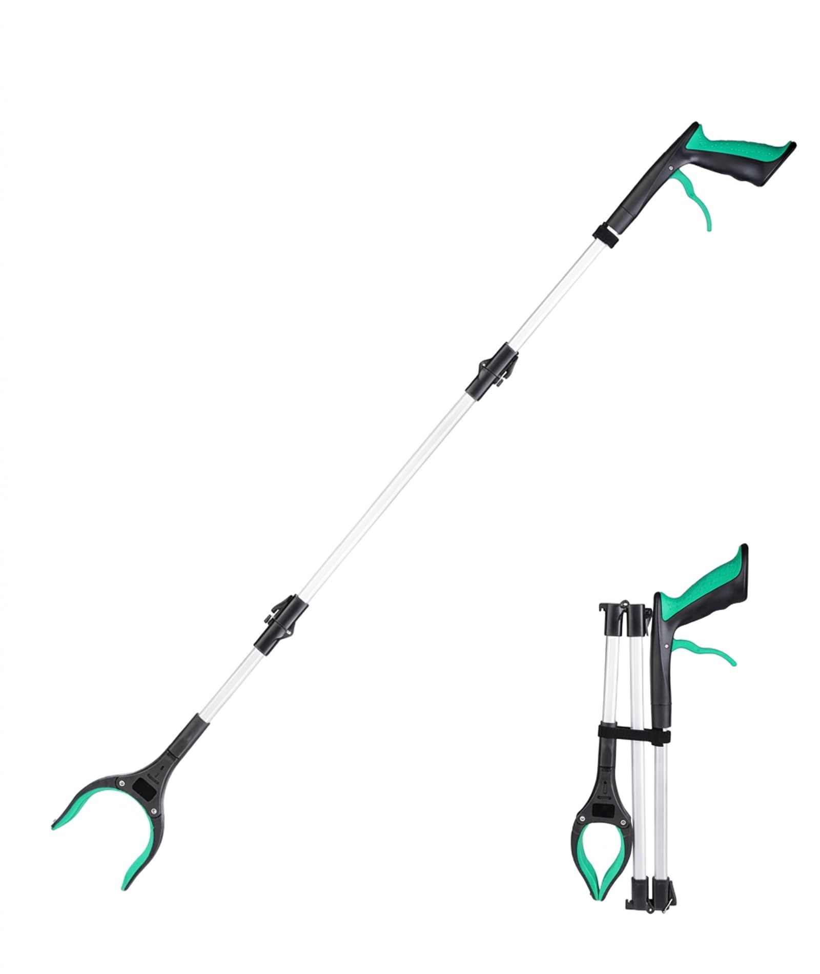 Garbage Picker Stick, Foldable Grabber Reacher Tool, 110 cm Green Litter Picker for Elderly and Garden Cleaning, Magnetic Tip for Small Metal Items, Portable Storage Design-image-44