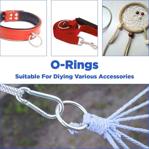 FAREASTSHOP Lot de 15 joints toriques en acier inoxydable 304-30 mm de diamètre extérieur, 3 mm d'épaisseur, anneaux en métal soudé pour camping, laisse de chien et bricolage – vue 3