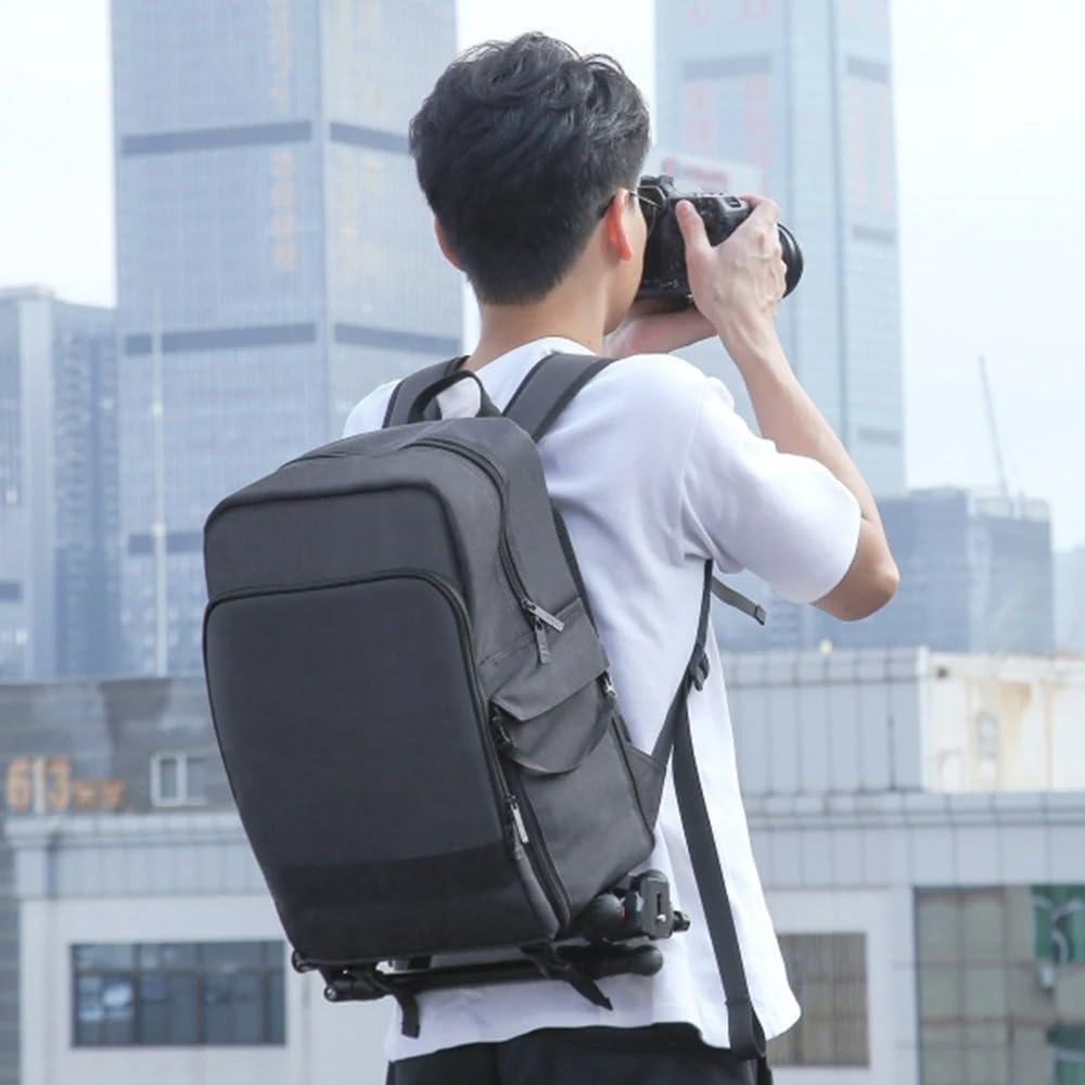 Borsa Reflex Zaini for fotocamera da 14 pollici, resistenti all'usura, doppie spalle, grande capacità, impermeabili, funzionali, for viaggi d'affari uomo