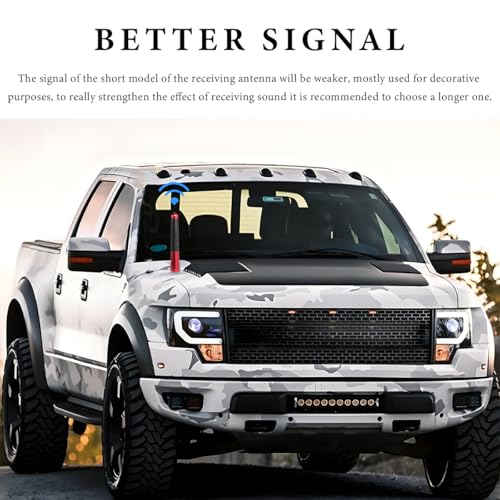FSTURIOS Car Short Antenna, 3.15" Stubby Aluminum Radio Antenna Replacement with Screws Gaskets, Vehicle Roof Carbon Fiber Mini Aerial Antennas for AM/FM Reception, Car Accessories (Red) - Thumbnail 3