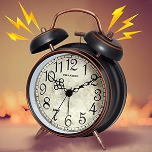 Peakeepretro4inchesbatteryoperatedtwinbellloudalarmclockblackwitharabic Urban Country Home Decor Peakeep retro 4 inches battery operated twin bell loud alarm clock black with arabic urban country home decor
