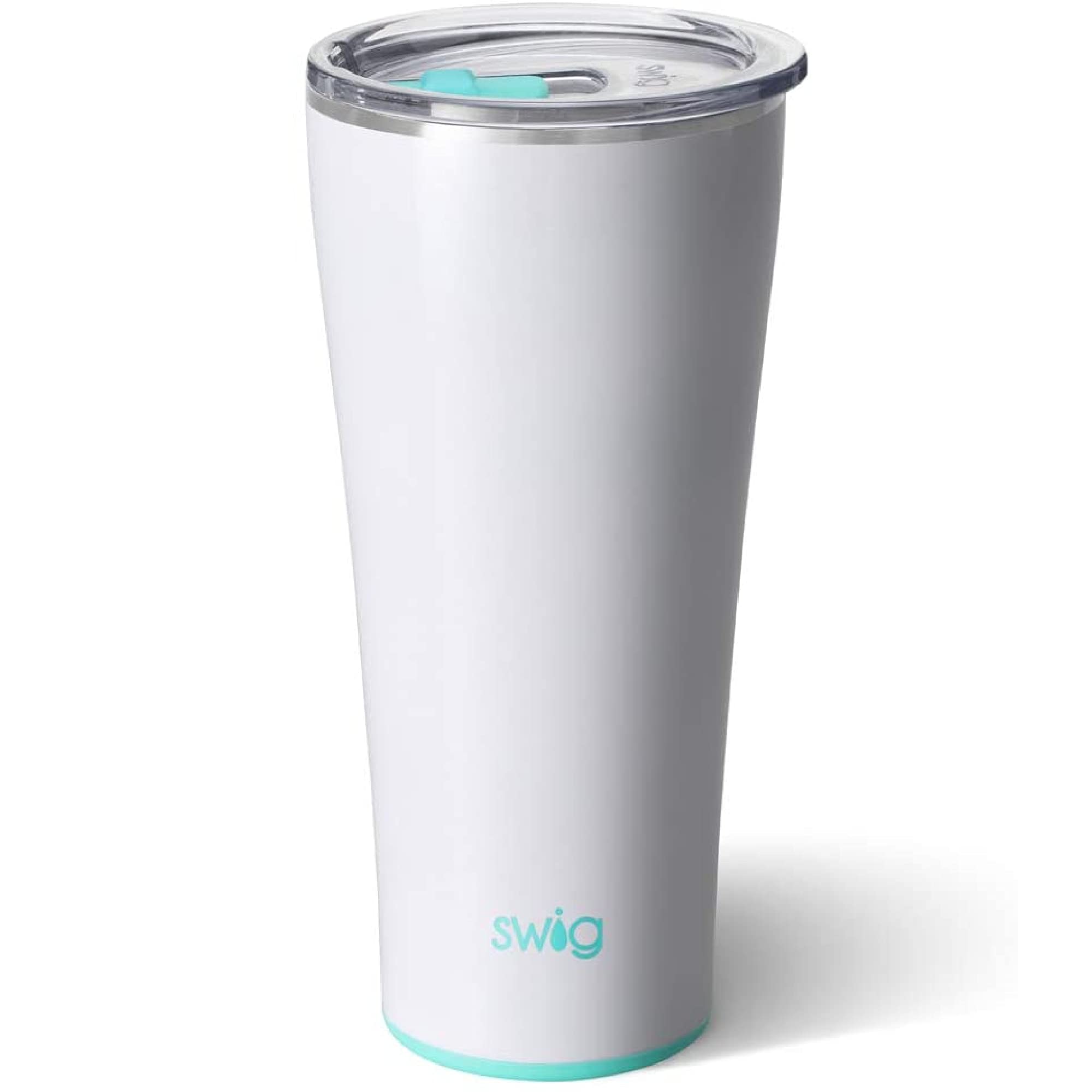 Swig Life Stainless Steel Signature 32oz Tumbler, Dishwasher Safe with Spill Resistant Slider Lid in Diamond White