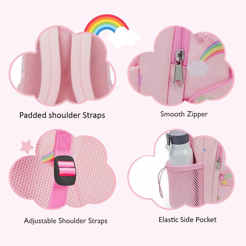 Image of Frantic Waterproof Polyester 35 L School Backpack With Pencil /Staionery Pouch School Bag Class 1 to 8 Daypack Picnic Bag For School Going Boys & Girls(RR Pink Rainbow Dreams B)