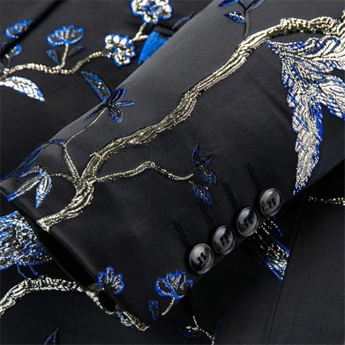 Men Embroidery Suit Jacket Wedding Party Dress Coats Slim Fit Blazers3