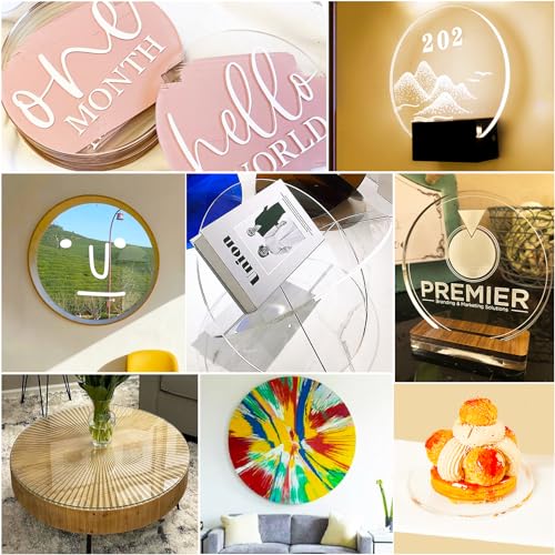 Image of 1 Pieces 1 /4 inch Clear Circle Acrylic Sheet,18 Inch Diameter Plexiglass Sheets Round for Cake Discs,Plexiglass Table Top, Backdrops and DIY Display Projects Craft