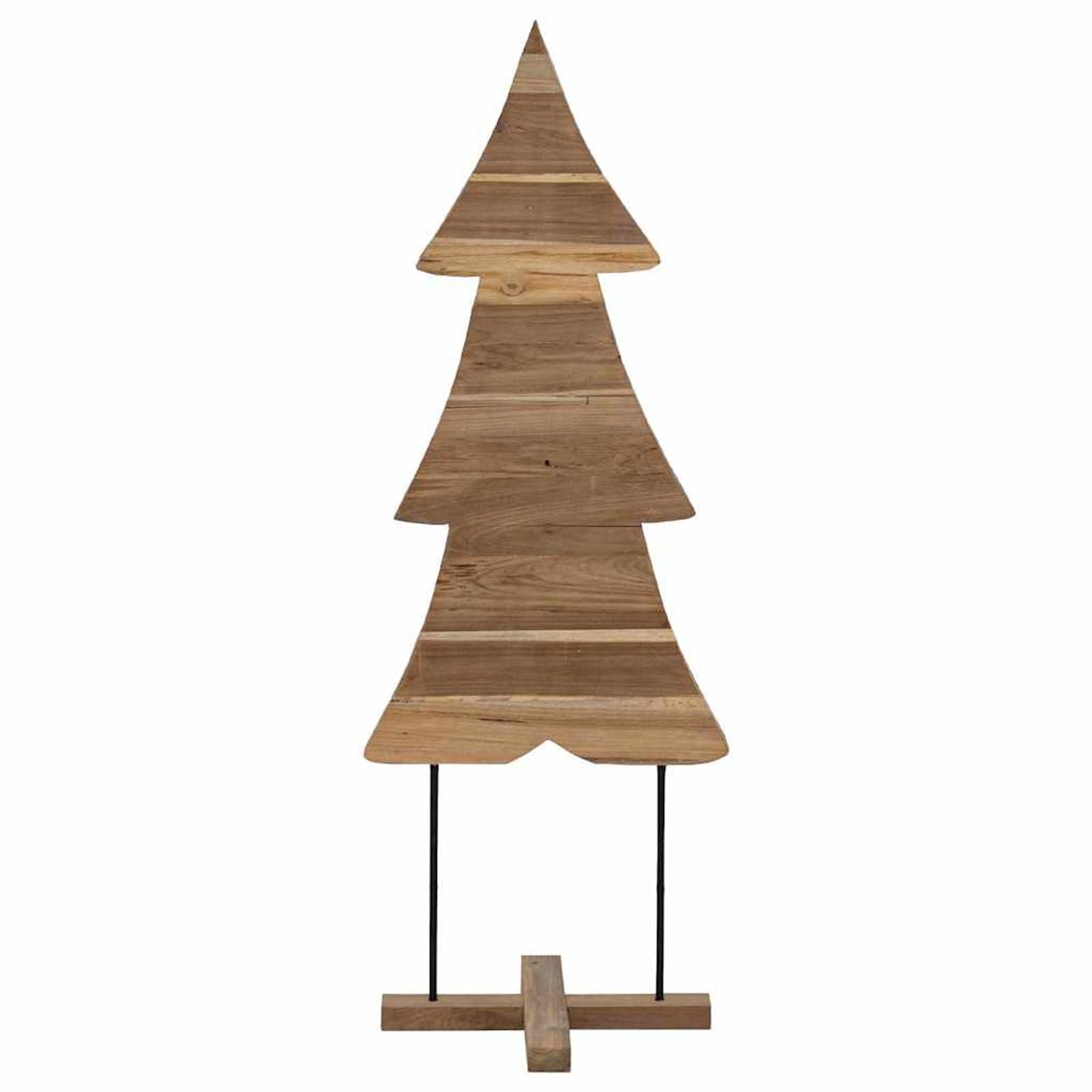 Gecheer Albero di Natale in Legno Massello di Teak, 90 cm, Robusto, per Decorazione Natalizia e Atmosfera Accogliente in Interni ed Esterni