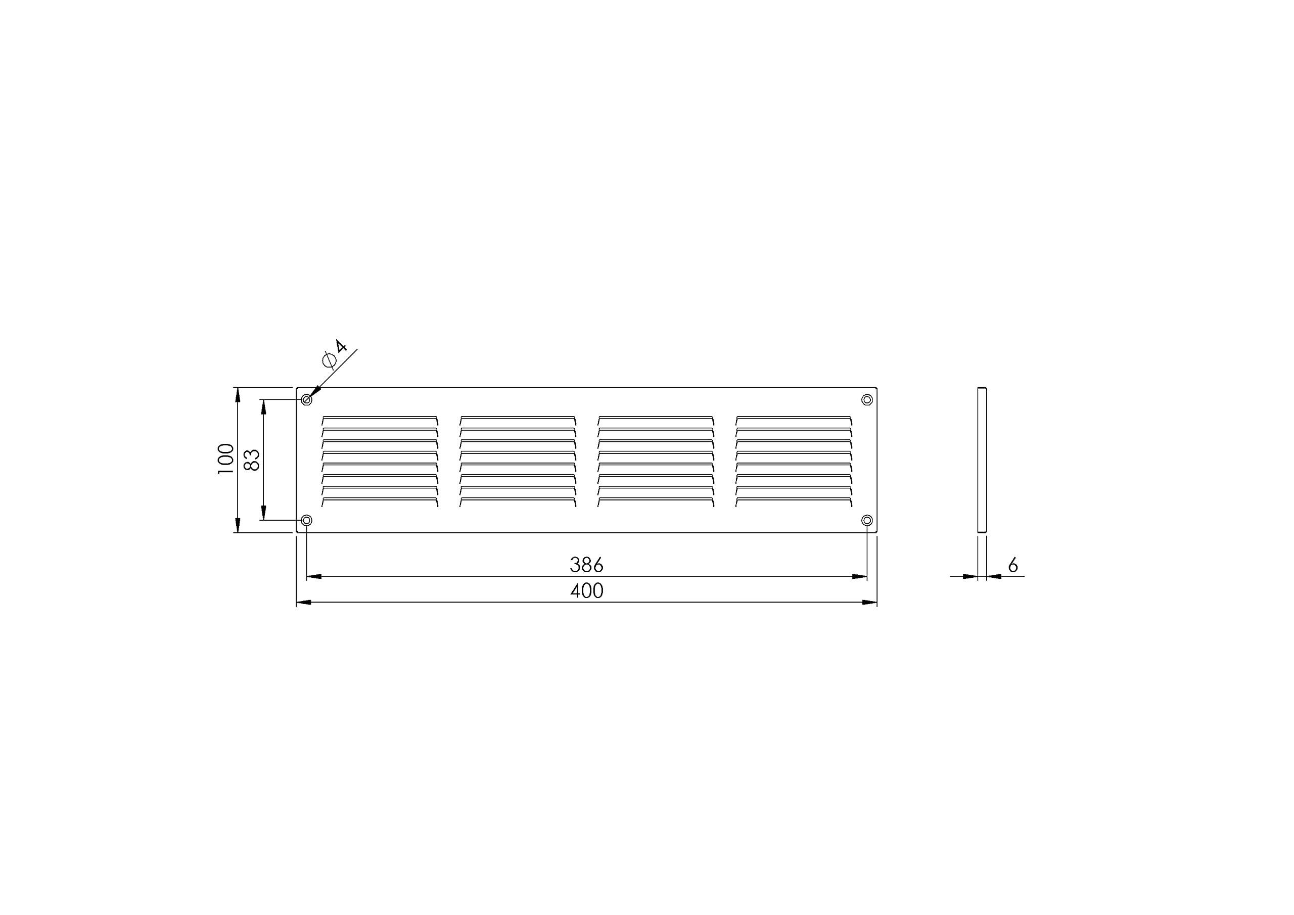 400x100mm / 16x4 inch Anthracite Metal Ventilation Grille with Flyscreen - Air Vent Cover, White, 400x100mm / 16x4' - Image 2