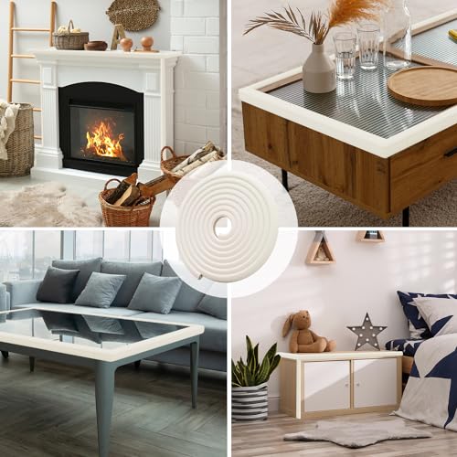 Image of Baby Proof Corners and Edges Protector 16.4ft Edge+6 Corner Guard, Fireplace Baby Proofing Bumper, Heavy-Duty Soft NBR Foam Edge Corner Protector for Furniture Table
