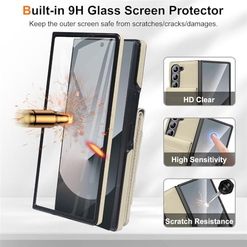 Étui pour Samsung Galaxy Z Fold 5 marron avec protection écran en cuir - 7