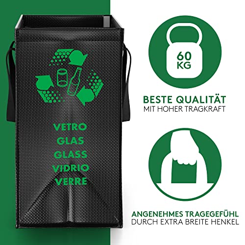 PTMS® Mülleimer 3 Fächer - Mülltrennsystem für Papier, Glas und Plastik – Ansicht 3