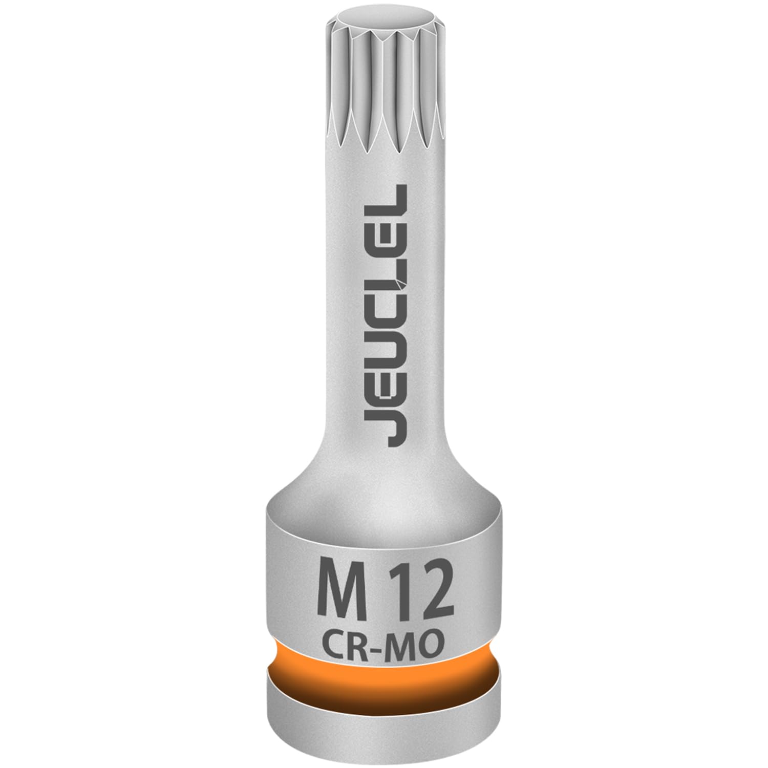 JEUCLEL M12 Triple Square Impact Spline Bit Socket, 12mm Metric 1/2-Inch Impact Drive Triple Square Socket, Cr-Mo Steel Lengthen Screwdriver Socket Adapter Use with Impact Drivers or Ratchets